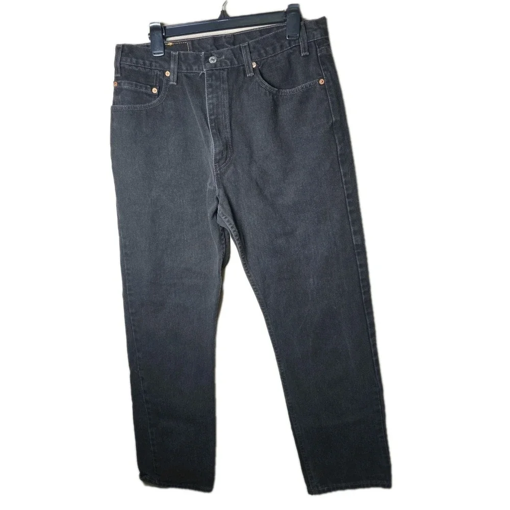 Levis 505 Vintage Jeans Men's 36x32 Black Regular Fit Straight Made in USA Y2K